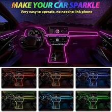 3m/118 Inch Auto Ambient Lighting Car LED Interior Strip Light USB With RGB 16 Million Colors Fiber Optics Neon Decorative Lamps - 1 bộ dây đèn LED màu dài 3 mét - Xem 7