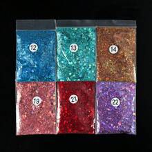 50g di glitter chunky esagonali misti, per riempimento in resina, accessori in resina epossidica UV, pigmento per riempimento in stampi in silicone, forniture per la realizzazione di gioielli, fai da te