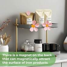 5pcs Cute Sakura Magnetic Memo Clips Set With 3D Flower Holder, For Office Whiteboard, Desk Organizer & Photo Display, Kawaii Home Office Supplies, Aesthetic Room Decor