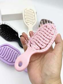 1支便携式空心口袋梳，干湿两用，小巧尺寸，包含梳子、边缘梳、头发梳、解结梳、球形梳、迷你发梳套装、木梳、发刷、梳子、后梳、发刷、边缘梳、发梳套装、梳子、迷你发刷、解结梳、发刷、理发师、美发工具、小梳子、迷你发刷、发型、美发、发刷、发刷套装、梳子、卷发梳、解结梳、女士发刷、理发师配件、理发店、美发工具 - 彩色 - 查看 4