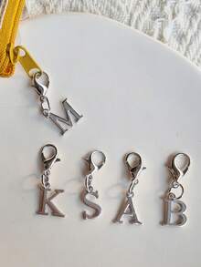 A-Z Letter Keychain - Elegant Silver Metal Letter Keyring With Lobster Clasp, Zinc Alloy Material Durable, Suitable For Vacation, Date, Beach, Shopping, Commuting And Study, Ideal For Wallet, Backpack And Car Keys - Birthday Gift And Key Accessory | Chic Keychain | Metal Keychain, Best Match For Spring/Summer - Multicolor - View 7