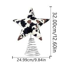 Christmas Star Tree Topper Cute Cow Print Star Treetop Decoration Winter Holiday Supplies For Home