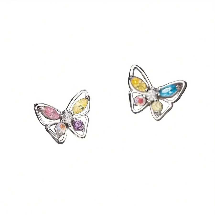 A Pair Of Hypoallergenic Stainless Steel Butterfly Studs For Daily Wear,  Viral Gift For Her