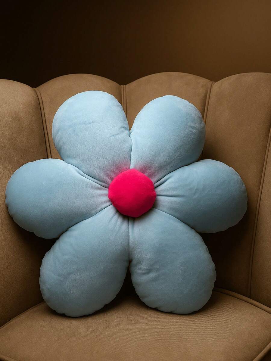 Daisy Plush Flower Cushion Sofa Decoration Living Room Baby Bedroom - 淺藍色 - 查看 1