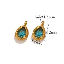 Mặt dây chuyền thép không gỉ 304 1/5 carat có 12 viên đá quý cung hoàng đạo với pha lê tổng hợp nhiều màu mạ vàng 18K, mặt dây chuyền trang sức bằng thép không gỉ dành cho nữ, mặt dây chuyền phụ kiện thủ công DIY - Nhiều màu - Xem 10