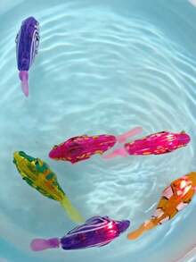 4-Color Electric Simulation Fish Cat Toy, Automatic Swimming Fish Toy, Sensing Swaying Fish Toy That Glows, Includes Batteries