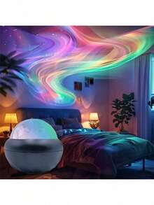 1pc Aurora Projection Floor Lamp, Remote Control, Multi-Color Switching, Suitable For Indoor Space Wall Decor, Perfect Gift For Couples, Family And Friends. Easter Gift - Multicolor - View 9