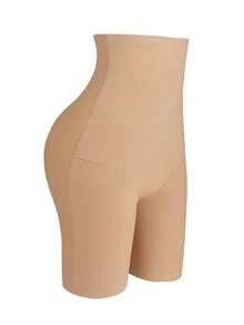 1pc Women's High Waist Invisible Shaping Shorts, Tummy Control, Butt Lifting, Body Shaping, Flat Abdomen, Seamless Waist Trainer - Brown - View 8