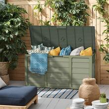 70 Gallon Outdoor Storage Deck Box Weatherproof Durable Resin Container - 綠色-B款 - 查看 2