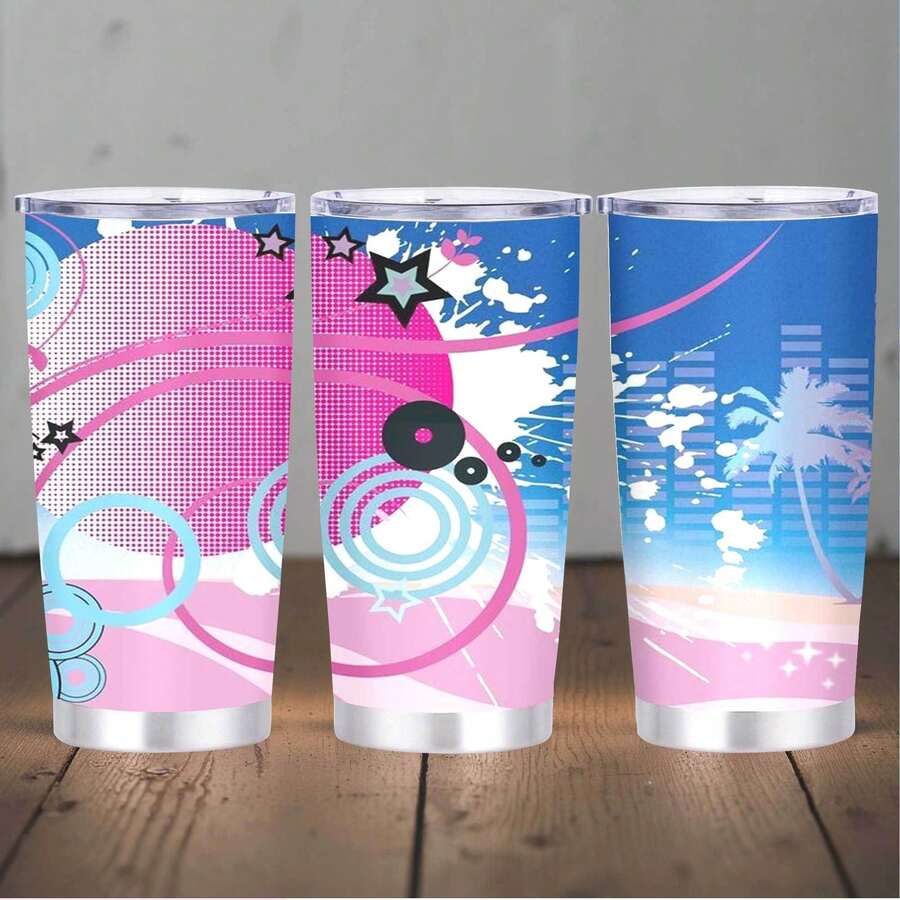 1pc 20 Oz Stainless Cup, Coffee Cup That Keeps Coffee Hot, Perfect For Gym, Office, School, And Travel, Fall Decor, Smoothie Transport, Bubblescape Fantas