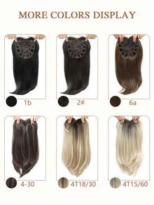 18 Inch Layered Synthetic Hair Topper For Women With Thinning Hair - Multicolor - View 10