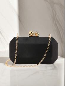 时尚女士晚装包缎面派对婚礼奢华金属链手提包女士礼服包手提包闪光优雅婚礼新娘手包