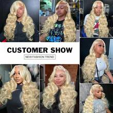 Body Wave 13x6 HD Transparent 613 Lace Frontal Human Hair Wig Honey Blonde Color Brazilian 13x4 Lace Front Wig For Women - S613 - 查看 6