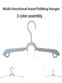 3pcs Multi-Functional Foldable Clothes Hanger Rack – Portable Travel Drying Rack For Home And On-The-Go Use, Space-Saving, Lightweight And Easy-Setup Hanger System, Versatile Laundry Organizer For Indoor Drying, Dorms, Apartments, Vacation Rentals, And Small Spaces, Construction, Quick-Fold Design, Sturdy Support For Shirts, Dresses, Tops, Towels, And Accessories - Multicolor - View 11