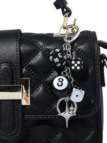8 Ball Dice Charm Keychain - Cute Bag Purse Handbag Accessories - Y2K Aesthetic Key Chain For Women Men Halloween Accessories Teachers Day Bag Accessories Lanyards With Id Holder Car Accessories Bag Charms
