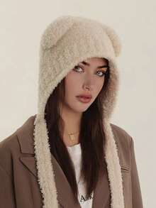 1 pezzo Paraorecchie a forma di orecchie d'orso carino per donna, berretto invernale spesso e soffice in pelliccia sintetica, adatto per attività all'aperto, viaggi e ciclismo