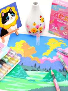 Pigmentos del sistema de color Macaron de Flysea, 24/36 colores completos, adecuados para manga, dibujos animados, pintura de retratos, bocetos, escritura, colores vibrantes, imágenes ricas y coloridas. - Multicolor - Ver 8