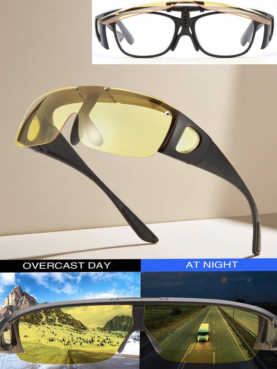Fashion Night Vision Driving Glasses - Anti-Glare, Stylish, Unisex Day & Night Driving Glasses - UV Protection, Clear Vision, Comfortable Wear - Multicolor - View 1