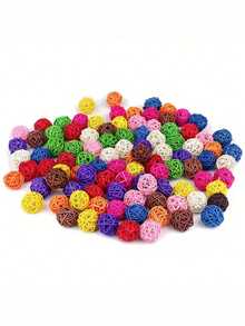 2/3/5pcs Rattan Ball Toys, 5cm Parrot Foot Grab & Chew Small Ball Toys, Rattan Parrot Toys - View 2