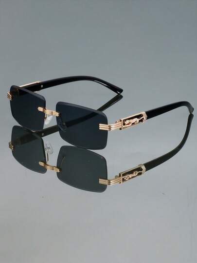 Nuevas gafas de sol con montura de metal retro y estampado de leopardo personalizadas, de alta calidad y estilo callejero para hombres y mujeres, versátiles para la calle, viajes, fiestas, uso casual, negocios, playa y resort