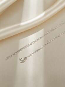 1件925銀0.5ct 6爪圓形透明無色莫桑鑽石項鍊，適合婚禮新娘。 - 銀色 - 查看 8