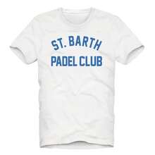 MC2es Saintes Barthes Padel Peripheral Pattern Printing Summer Luxury Brand Men's And Women's T-Shirts Short Sleeves - trắng - Xem 1