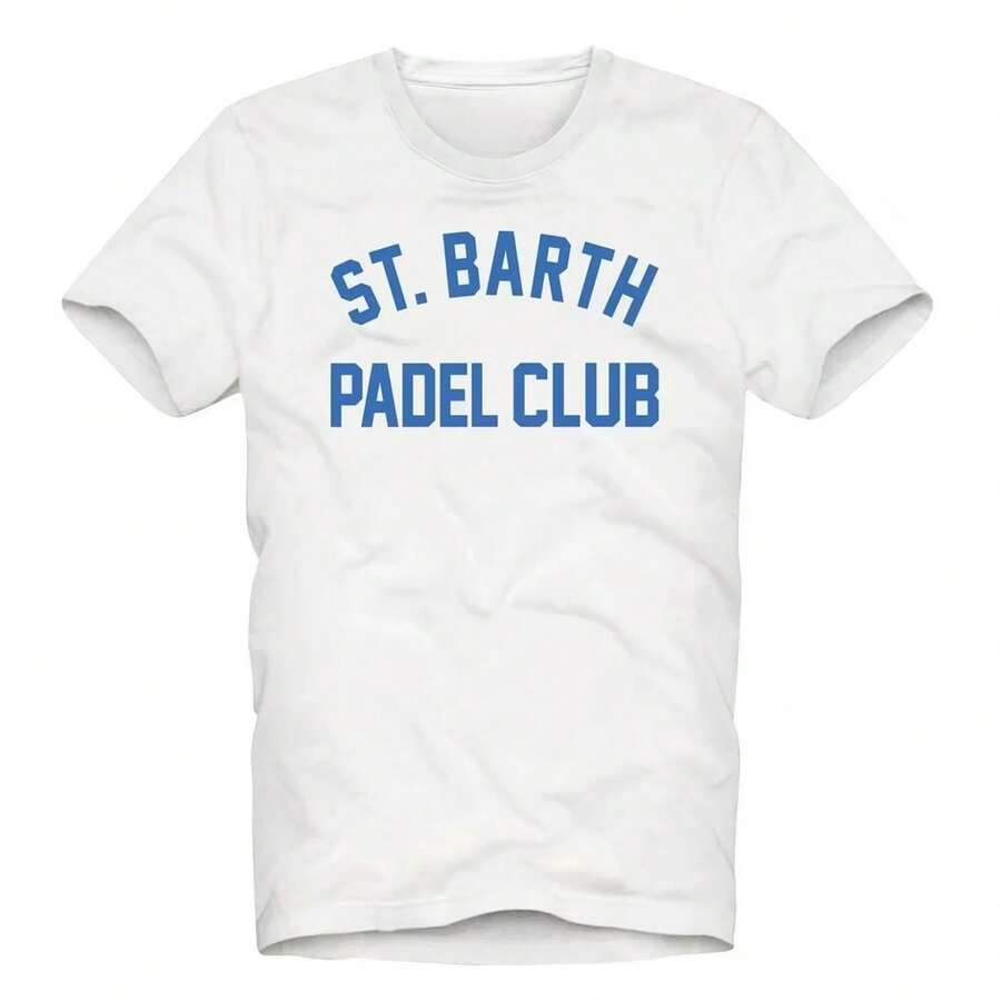 MC2es Saintes Barthes Padel Peripheral Pattern Printing Summer Luxury Brand Men's And Women's T-Shirts Short Sleeves - trắng - Xem 1