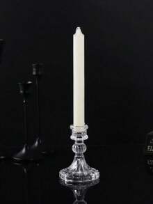 1pc/2pcs Conical Glass Candle Holder, Fits 0.8" Candles, 4" High Glass Decorative Stand, Center Piece Decor For Dining Table, Wedding, Restaurant, Party - Multicolor - View 3