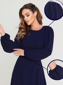 Juliana NM Nana Marie Elegant Long Dress Open Back Long Sleeve Formal Bridesmaid Dress - 藏蓝色 - 查看 4