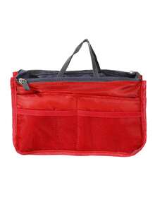 Purse Organizer Handbag, Tote Bag Organizer Insert - 13 Pockets, Upgrade Large Capacity, Waterproof Nylon Perfect Cosmetics Travel Pouch For Make Up Simple Foldable Storage Bag, Multifunctional Organizer