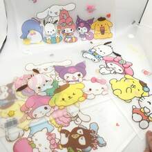 Sanrio 4 buc Sanrio Cartoon A4 Pungi pentru documente, Geantă din PVC cu închidere rapidă Hello Kitty, Kulomi, Dosar cu închidere cu nasture My Melody, Geantă de papetărie, Organizator de documente, Geantă transparentă cu fermoar, Depozitare hârtie de examen, Cadouri, Rechizite de birou, Cadouri mici pentru întoarcerea la școală, Potrivite pentru sezonul școlar