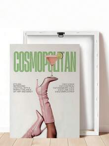 1pc Vintage Cosmopolitan Poster Pastel Martini Cocktail Canvas Wall Art Pink Boots High Heels Book Cover Painting, Irish Cheers Bar Cart Poster Irish Saying Expats Cocktail Orange Canvas Wall Art Happy Hour Drink Wall Posters, Bedroom Decor, Living Room Decor, Office Decor, Dining Room Wall Decoration, Kitchen Decor, Study Room,