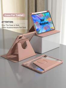 适用于 iPad 第 5/6/7/8/9/10/11 代、iPad Mini 第 6/7 代、iPad Air 第 1/2/3/4/5 代、11 英寸 (M2)/11 英寸 (M3)/13 英寸 (M2)/13 英寸 (M3)、iPad Pro 12.9 英寸（第 3/4/5/6 代）的 360° 旋转保护套，带笔槽 - 粉色