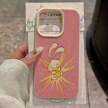 Funda para teléfono: Diseño de Conejo Brillante Estrellado en TPU, Compatible con iPhone 16 Pro Max/14/16 Plus/15/13 Pro/12/11, Cubierta Protectora Anticaídas de Alta Estética, Estilo Empresarial - Color mezclado 1-1366 - Ver 2