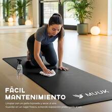 MUUK FITNESS Tapete de Yoga Foamy Antideslizante 150 x 59 cm | Esterilla Ligera de 8 mm con Correa de Transporte| Almohadilla para Rodillas y Codos | Material EVA Resistente, Ligero y Cómodo | Ideal para Ejercicio en Casa, Gimnasio, Parque, Viajes, Meditación y Estiramientos