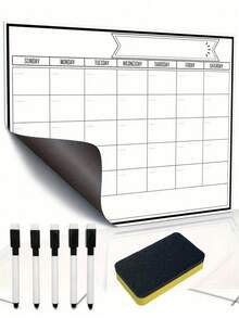 磁性可擦写冰箱日历，磁性白板日历，月度家庭计划备忘录菜单磁性日历，冰箱日历，磁性可擦写日历，厨房装饰，冰箱月度计划表，冰箱配件，用于家务清单和菜单规划（多种尺寸） - 彩色 - 查看 2