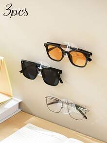 50片/20片/10片/5片/3片/1片眼镜收纳架，透明眼镜收纳架，浴室床边壁挂式太阳镜展示架，简易无孔眼镜架，配件收纳 - 彩色 - 查看 5