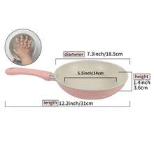 5.5 英寸迷你不粘煎锅 - 粉色和蓝色，耐热硅胶手柄，易于清洁，适合烹饪，兼容燃气灶 - 必备厨房用具 - 彩色 - 查看 12