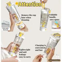 shiying 1pc Electric Protein Powder Shaker Cup, Rechargeable Battery Powered Mixer, 24oz Lockable Mixing Bottle, PC USB Charging Blender, Portable Protein Powder Shaker, Unisex