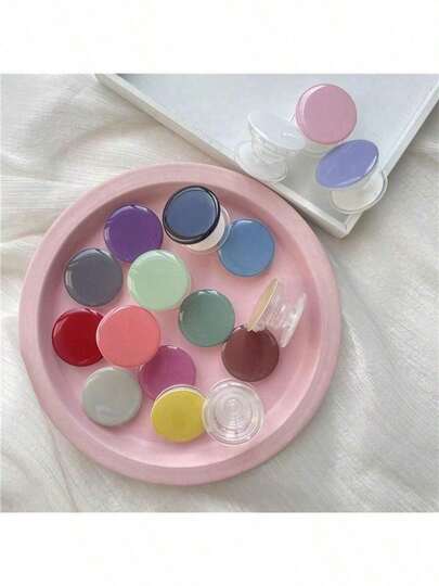 Solid Color Phone Grip Stand, Cute Cell Phone Holder, Expandable Collapsible Phone Accessory, ABS Material, Waterproof, Phone Charms Kindle Holder Support Compatible With IPhone, Android Phone, Gift For Birthday, Family, Friends Phone Stand Phone Accessories