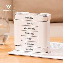 1pc, 7-Day Large Capacity Portable Pill Case With Morning/Noon/Night Compartments, Weekly Pill Organizer Box For Travel
