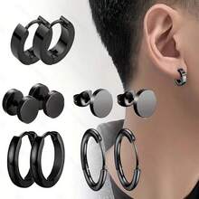 5 件/6 件时尚耳环套装，嘻哈风格耳钉，男士