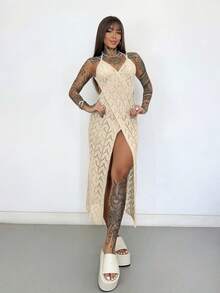 Beach Cover-Up, Pool, Lace, Knit, Summer, Vacation Dress - Cát - Xem 3