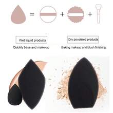 2 pièces Éponge de beauté noire - sans latex, mélangeur de maquillage réutilisable pour un teint parfait, contour et surbrillance, maquillage, bon marché, décoration de chambre, coiffeuse, voyage, chambre à coucher, accessoires de maquillage, tampon, mélangeur de maquillage, tampon de poudre, éponge de maquillage