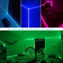 3 英尺-100 英尺 RGB LED 灯带，适用于家居装饰，1600 万种颜色变化，44 键遥控器和应用程序控制，音乐同步，定时器功能，LED 灯适用于房间、卧室装饰、宿舍、生日礼物、圣诞派对装饰、万圣节装饰、婚礼墙面装饰 - 44鍵遙控+APP控制 - 查看 10