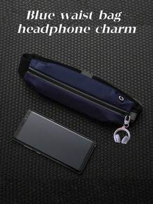 1pc Waterproof Outdoor Running Hidden Waist Bag With Large Capacity And Layered Design; Rope Zipper Head Design For Smooth And Unclogged Belt Earphone Hole Design; Versatile Equipment For Fitness, Cycling, Commuting, Traveling; Sports Key Card Position; Sweat-Proof And Non-Stick To