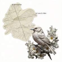 1 Pc Relief /Spring Flower Bird Pattern Silicone Mold Resin Mold DIY - Light Grey - View 5