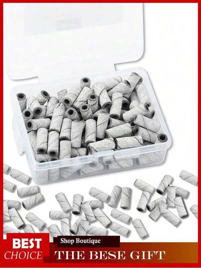 100pcs Sanding Bands For Nail Drill With 2Pcs Mandrel Bit Set, 3.1mm Mini Small Sanding Bands Nail Drill Bits For Acrylic Nails Gel Manicures And Pedicures