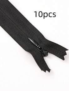 10pcs Mixed Black & White Nylon Invisible Zippers, Perfect For Sewing, Clothing, Small Bags, And Craft Projects - Multicolor - View 15