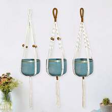 1 Stück Baumwollseil Blumentopf Netztasche, kreative hängende Blumentopf Netztasche, Wanddekoration hängende Korb Pflanzentasche, Heimdekoration Blumentopf hängende Netztasche, ohne Blumentopf